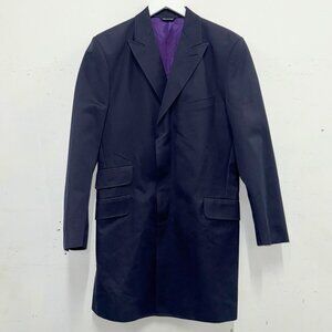 PAUL SMITH Navy Blue Cotton Classic Tailored Minimalist Coat Sz US 40 Overcoat